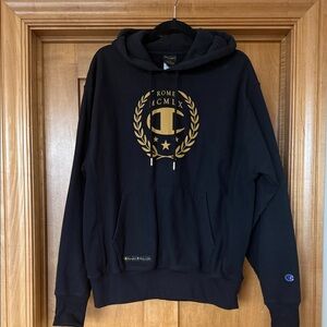 Champion Black Hoodie with Gold Emblem (Mohamad Ali Edition)